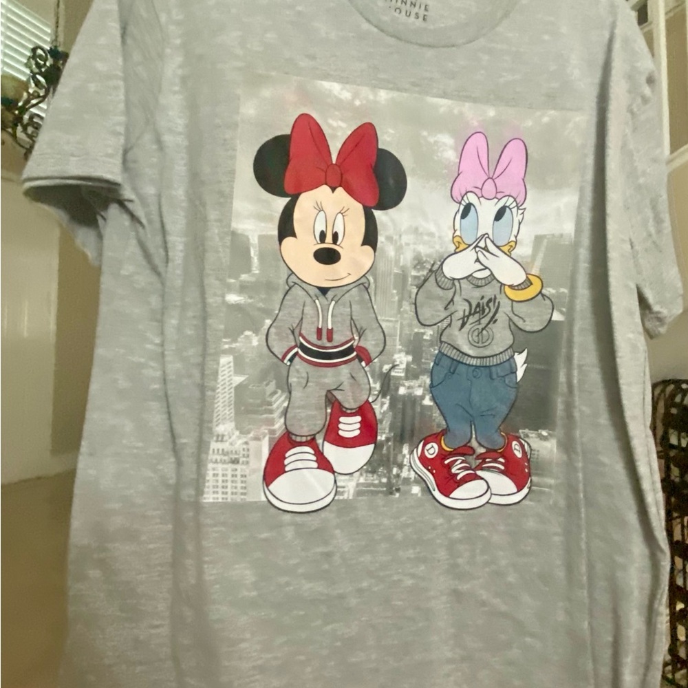 Disney Gray T-Shirt with Minnie and Daisy Graphic